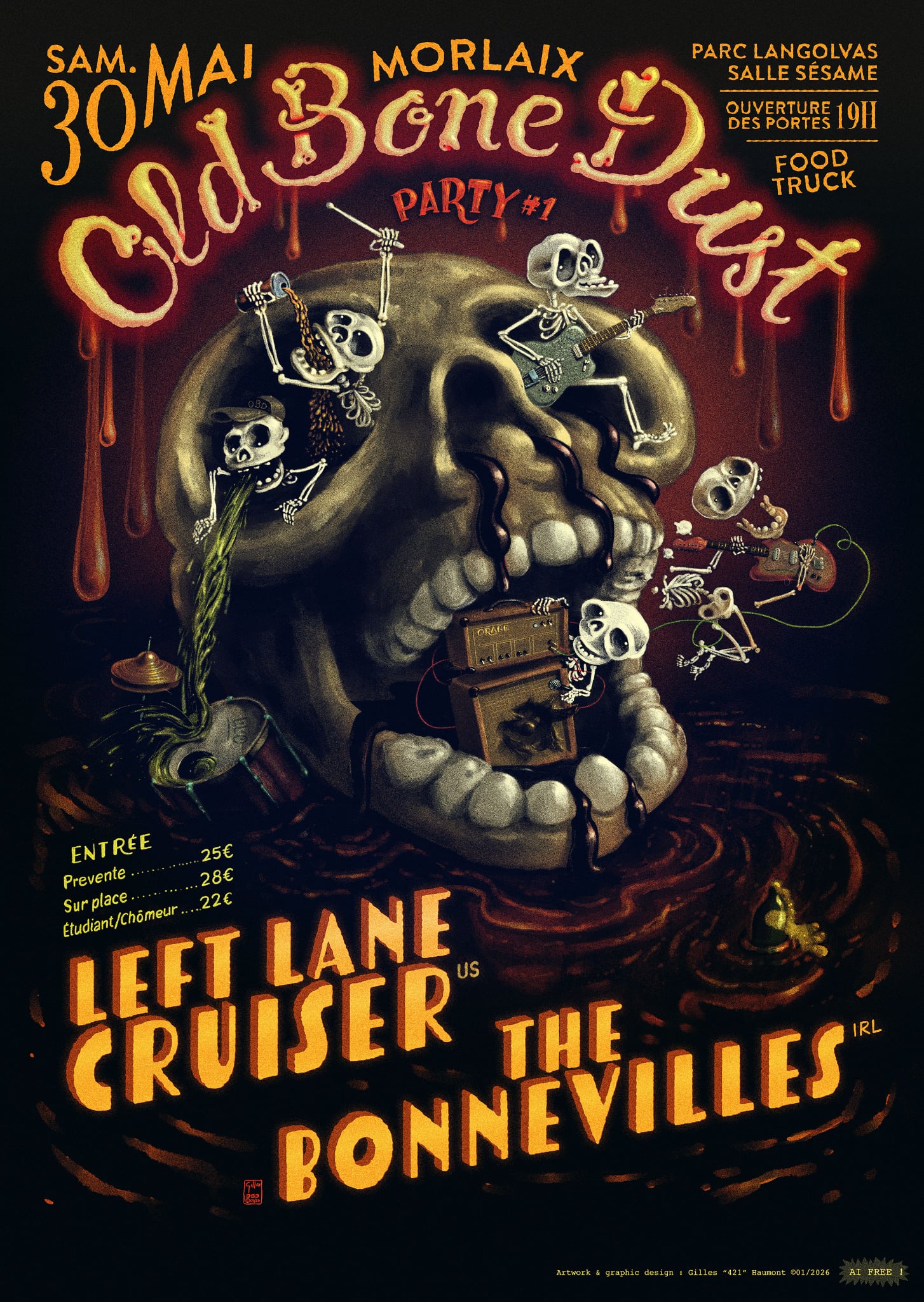 Affiche officielle Old Bone Dust Party #1